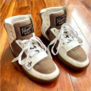 Original Penguin Leather and Plaid Moby Hi Tops Men’s Size 8.5